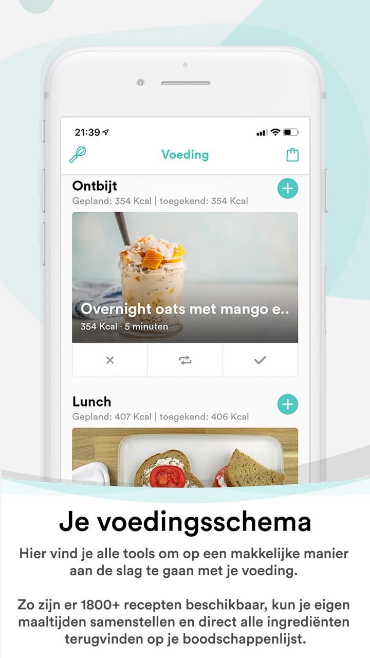 Vytal-app: je voedingsschema met ontbijt en lunch